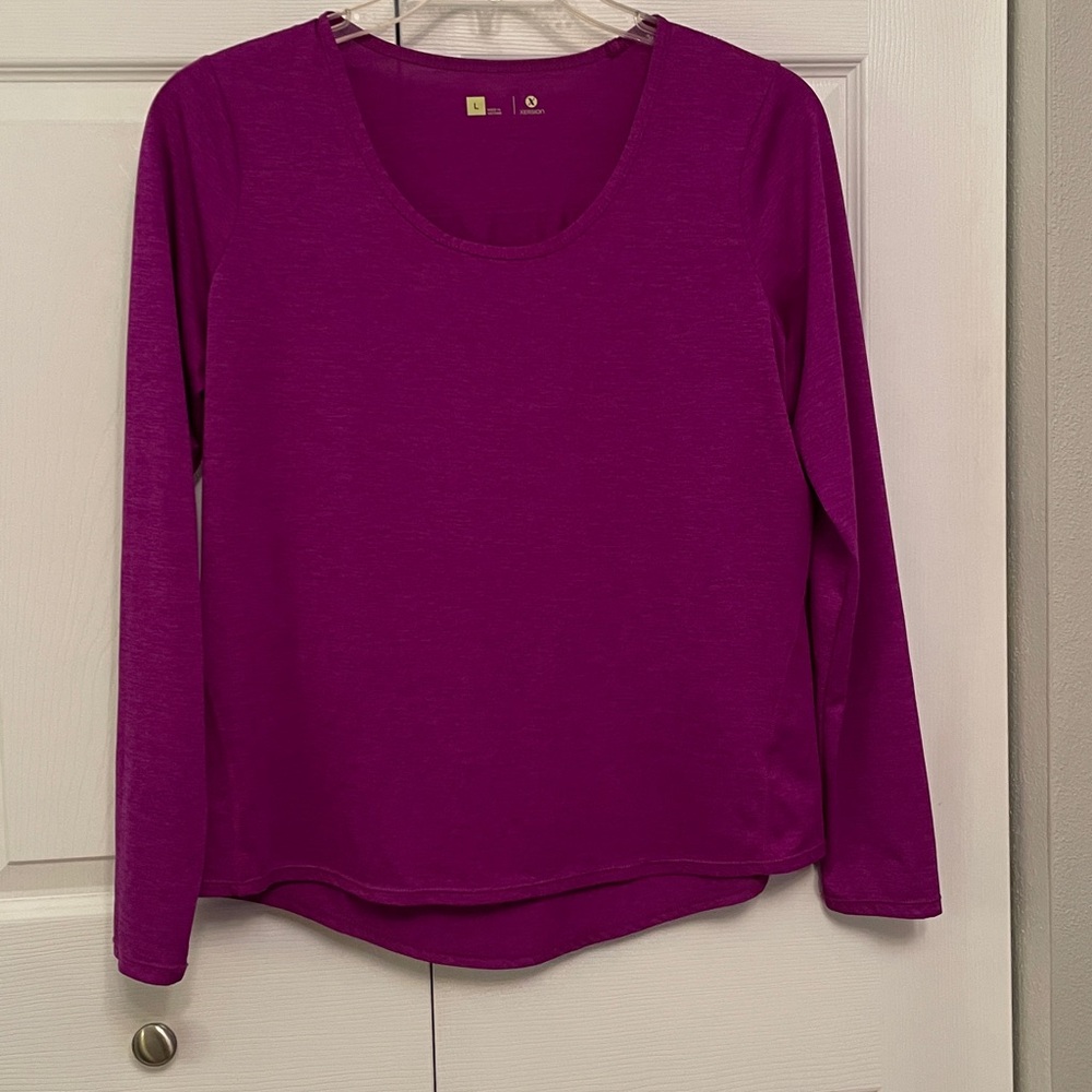 XERSION Long Sleeve Polyester Large Fuchsia Workout Athletic Pullover Top